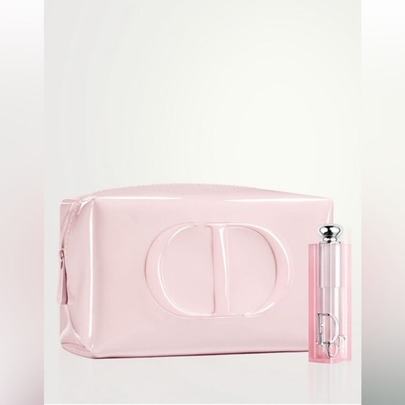 Dior Handbags - Dior Light Pink Glossy Embossed Cosmetic Case